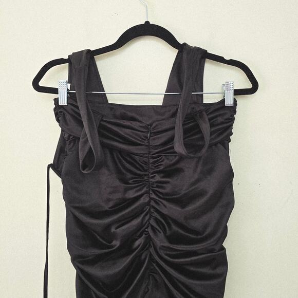 Michael Costello x Revolve Marta Midi Dress In Black Women's Size L - Picture 7 of 9